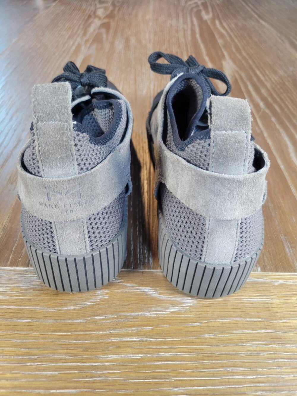 Marc Fisher LTD Gray Suede Knit Slip On Platform Sneakers Women's 8 - Picture 8 of 13